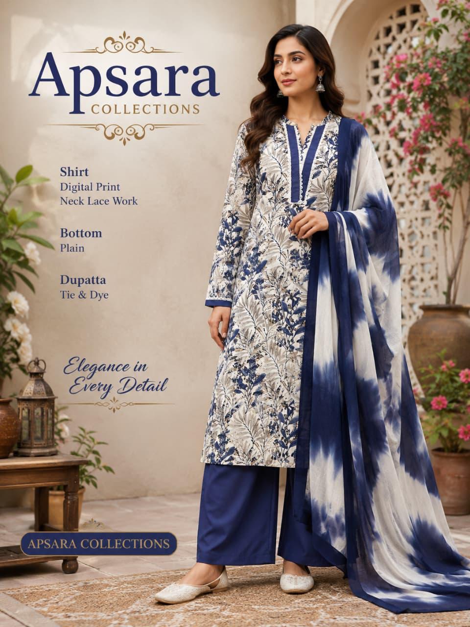 Blue and white printed suit